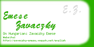 emese zavaczky business card